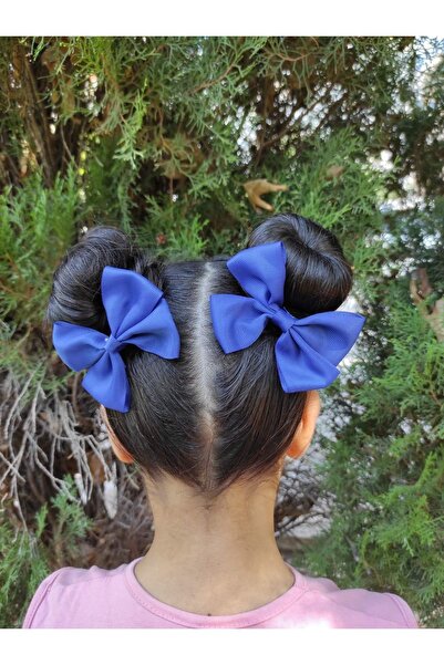 ecrin tuhafiye hobi Saks Mavi 2'li Fiyonk Klips Toka