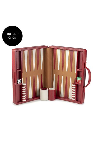 Picci Red Genuine Skin Backgammon