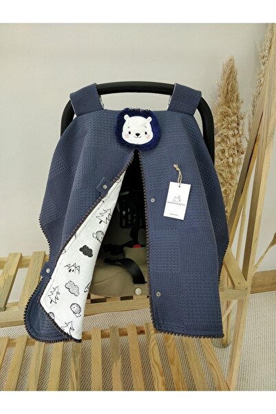 MAMARADUGA Tek Puset Örtüsü Çift Taraflı Indigo Aslan