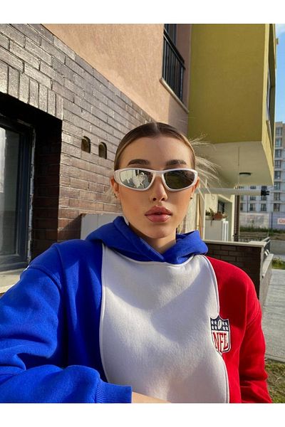 SOLİVAGANT Framed Millennium Y2k Unisex Design Sunglasses Pearlescent-