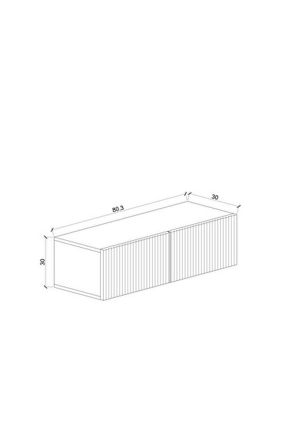 subahome Ahşap Görünümlü Beyaz Kapaklı Çok Amaçlı Duvara Monte Makyaj Masası Dresuar Tv Ünitesi