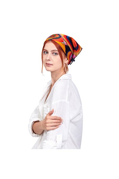 Nomads Felt 100% Silk Scarf Bandana| Kandinsky Squares With Circles