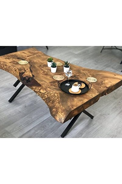 Asgard Doğal Kütük Orta Sehpa Tek Parça