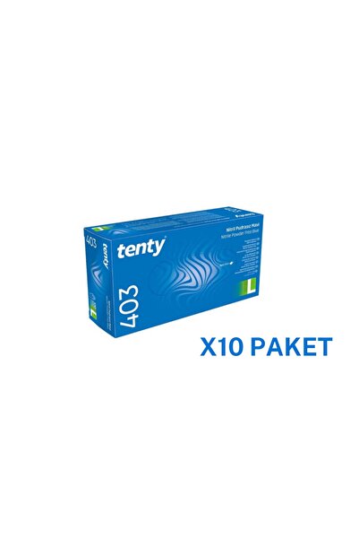 Tenty 403 Plus Large, Pudrasız, Nitril Muayene Eldiveni 100'lü X10 Paket