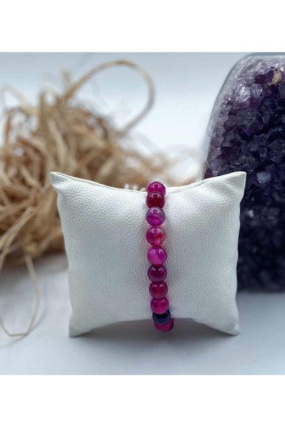 Mucize Taş Agate Natural Stone Bracelet 8 Mm Sphere Cut