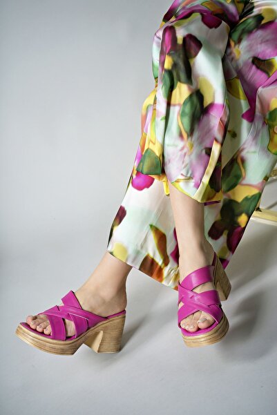 Riccon Γυναικείες Παντόφλες 00121820   Φούξια δέρμα