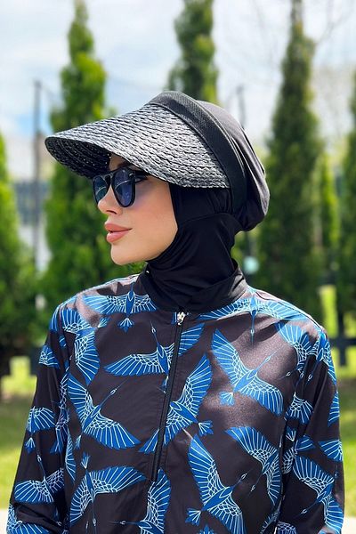 Remsa Mayo Visor Knit Straw Hat Sunscreen Visor Black Rş-41