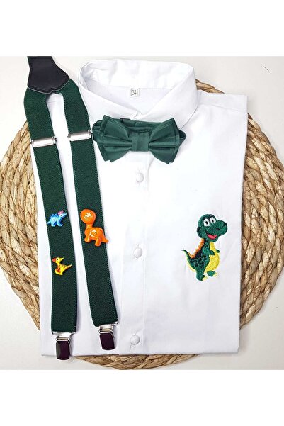 cool partyshop Dinozor Konseptli Askı Papyon Gömlek
