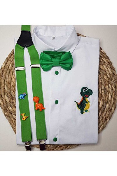 cool partyshop Dinozor Konseptli Askı Papyon Gömlek