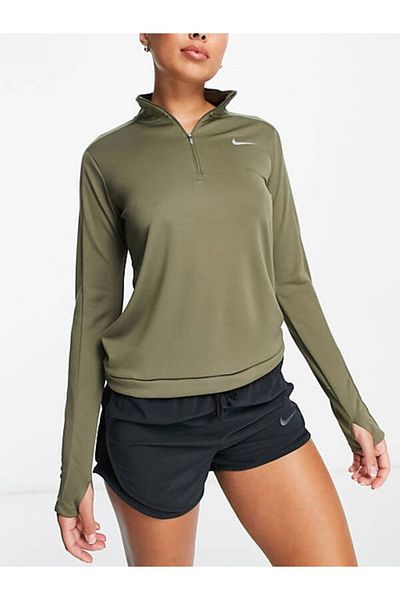 Khaki nike shop half zip