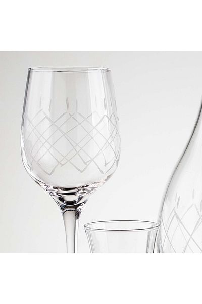 sudeka 25 Pieces Square Rod Hand Decorated Cut Glass Water Set for 12 Persons