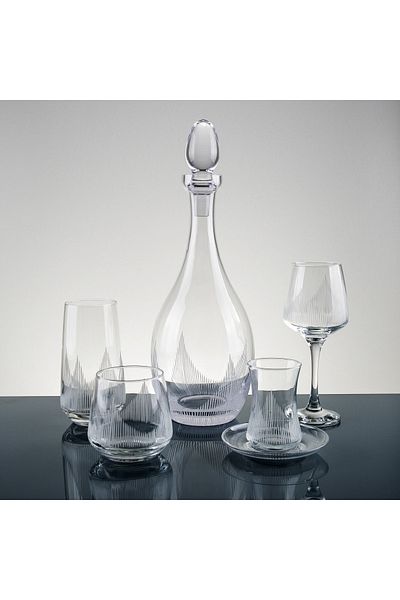 sudeka 31 Piece Flame Hand Decorated Cut Glass Water Set for 6 People