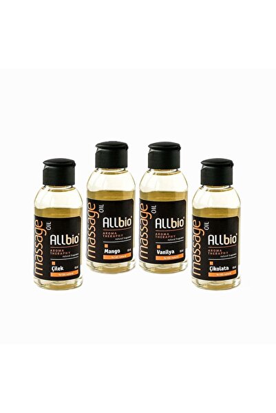 ALLBİO 4 lü Masaj Yağı Çilek Mango Vanilya Çikolata
