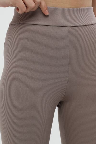 Grenj Fashion Плетен чорапогащник с висока талия и рипс от норка