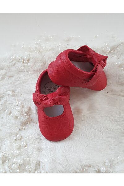 Hodore Alice Red Leather Loafer Booties