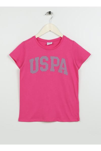 U.S. Polo Assn. Tricou pentru fetiță cu imprimeu fuchsia - Kean-ıy23
