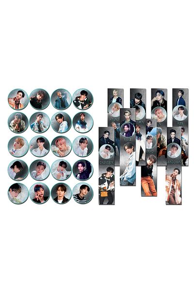 Güneş Kırtasiye Σετ αυτοκόλλητων και σελιδοδεικτών Stray Kids - 1 αυτοκόλλητο σελίδας A4 και 8 σελιδοδείκτες