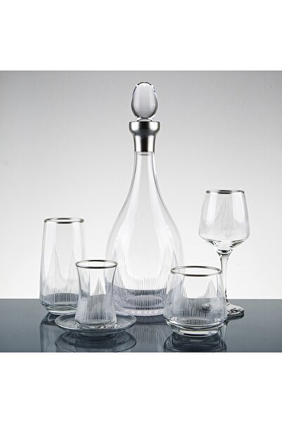 ucuzcuyuzavm 61 Parça 12 Kişilik Gümüş El Dekor Kesme Su Takımı