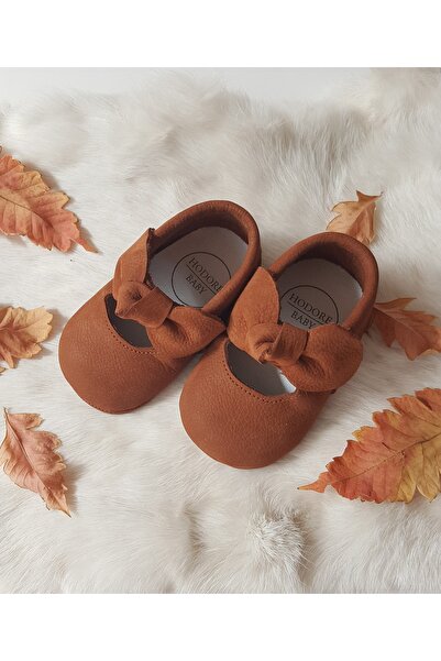 Hodore حذاء أليس تان من الجلد بدون كعب