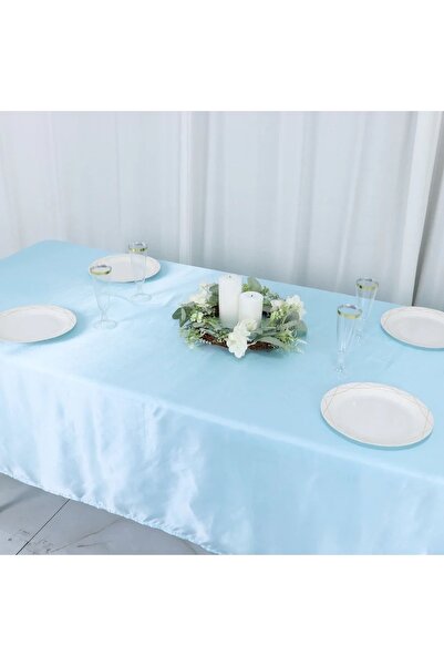 PratikDikisco Gök Mavi Saten Masa Örtüsü