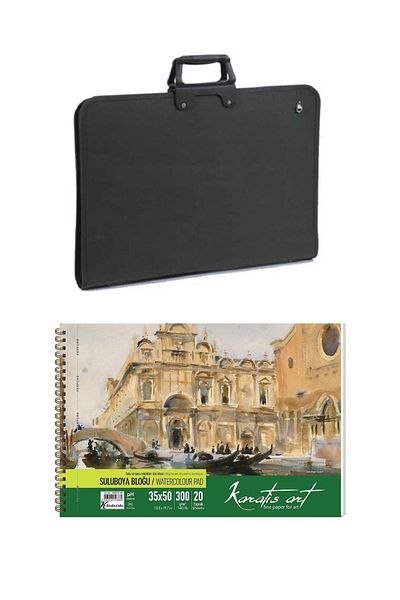 SEYFİKİRTASİYE 35x50 Sketchbook 300 Gr 20 Sheets And 38x55 Picture Project Bag Black