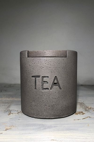 RocArt Home Concrete Celery Decorative Countertop Tea Jar