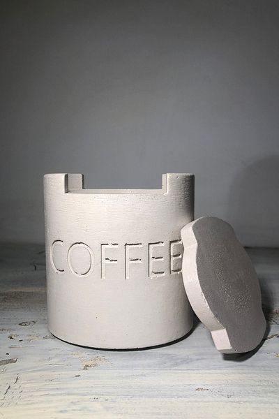 RocArt Home Concrete Celery Decorative Coffee Jar (Large Size)