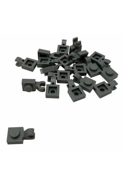 LEGO Original Moc Accessory Plate Modified 1 X 1 Dark Gray Horizontal Clip Flat Brick 4 Pieces Will Be Sent