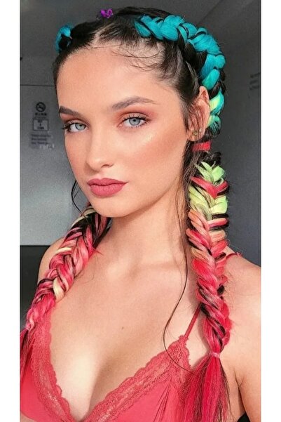 AKOLİFE صندوق تجديل أسود أفريقي بألوان مختلطة مع شعر بلونين