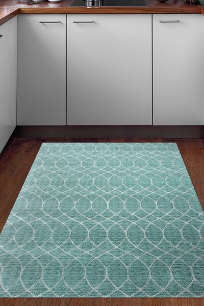 Dekoreko Kaymaz Taban Djt Mutfak Halısı Star Pamuk Saçaklı Iskandinav F5084 T...