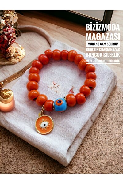 bizizmoda Murano Cam Bodrum Boncuk Charm Nazar Boncuk Bileklik Nazar Boncuklu...