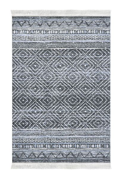 Dekoreko Set covoraș de baie cu bază anti-alunecare Djt 2 piese Trend Fringe Scandinavian F5087 Blue
