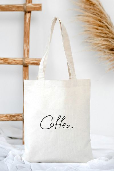 feinas Τσάντα Tote Canvas - Καφέ (35X40CM - 320GR 100% ΒΑΜΒΑΚΙ)