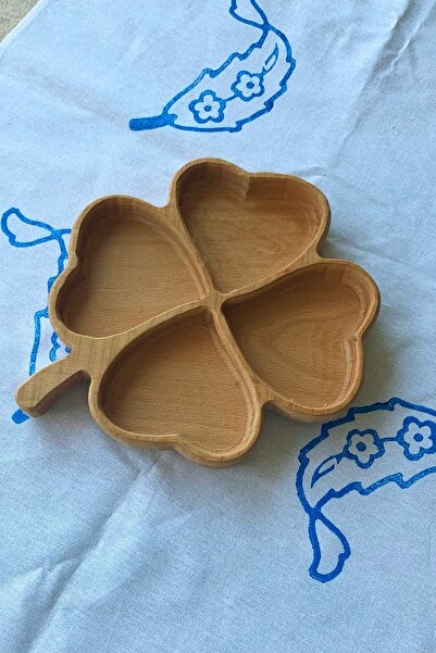 Arkaik Craft Clover Wooden Presentation Plate Coffee Presentation Plate Snack...