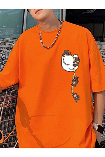 Keywest T-shirt od pamuka veće veličine sa printom medvedića i džepovima, unisex