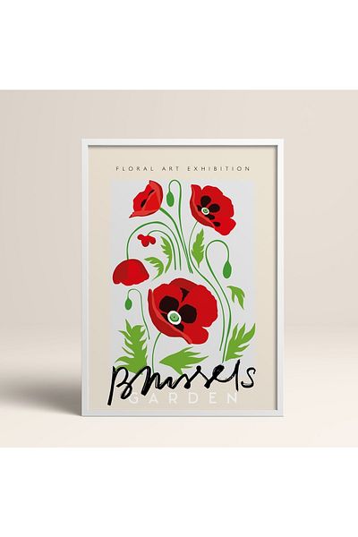 HOMEPACK Tablou cu rame din lemn alb Poster cu rame Decor artistic modern de perete (ABSTRACT38-WHITE-40X60)