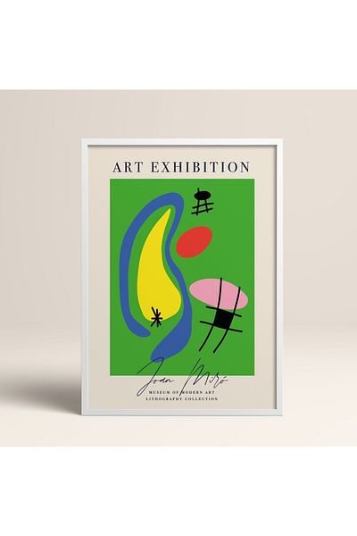HOMEPACK Tablou cu rame din lemn alb Poster cu rame Decor artistic modern de perete (ABSTRACT12-WHITE-30X40)