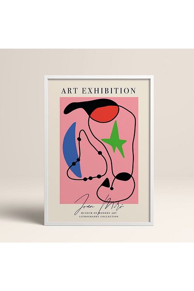 HOMEPACK Tablou cu rame din lemn alb Poster cu rame Decor artistic modern de perete (ABSTRACT13-WHITE-30X40)