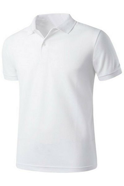 BİLGENS BUTİK Tricou cu mânecă scurtă cu guler polo pentru copii, alb pentru școală