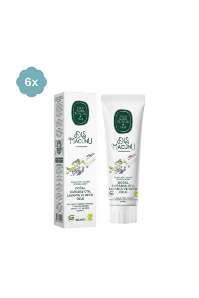 Eyüp Sabri Tuncer معجون أسنان بخلاصة الباباش واللافندر 90 مل × 6 قطع