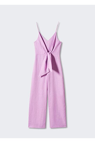 MANGO Woman Düğüm Detaylı Keten Tulum