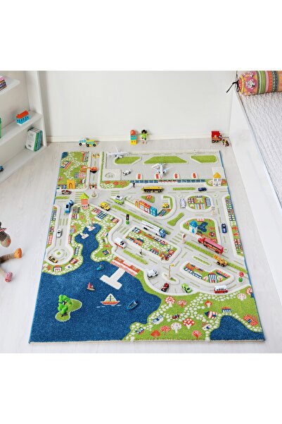 İVİ 134 x 180 cm Yeşil Mini City Halı 121MD034134180