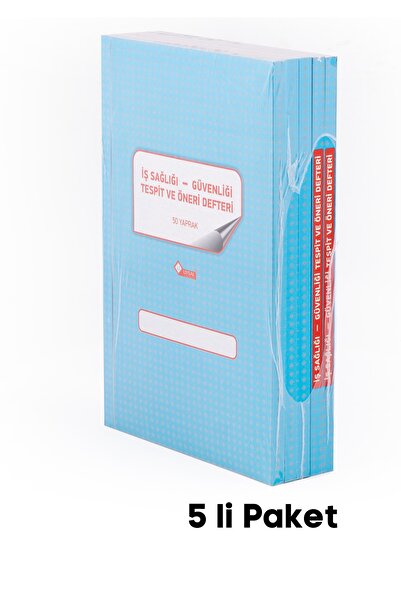 UYSAL Iş Sağlığı Ve Iş Güvenliği Tespit Öneri Defteri 3 Nüsh 50 Yp. (1-50) Numaralı (5 Lİ PAKET)