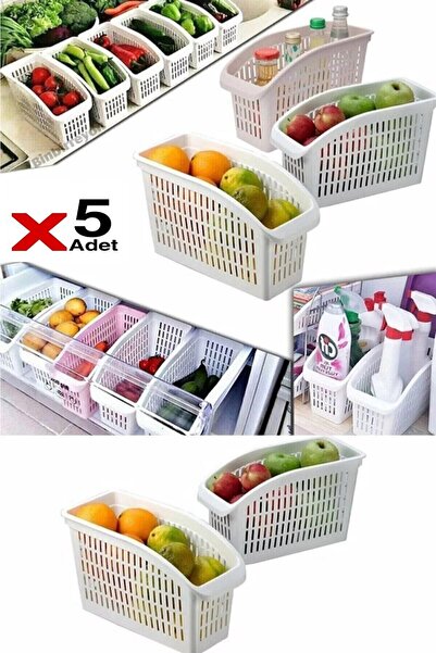 Canbay Store 5 Adet Buzdolabı Içi Düzenleyici Sebze Meyve Sepeti Mutfak Banyo...