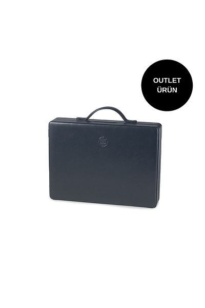 Picci Navy Blue Genuine Leather Backgammon