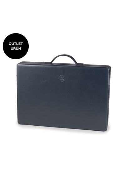 Picci Navy Blue Genuine Leather Backgammon