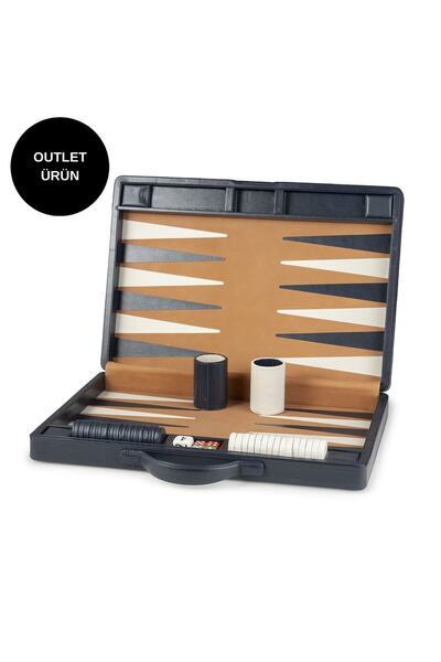 Picci Navy Blue Genuine Leather Backgammon