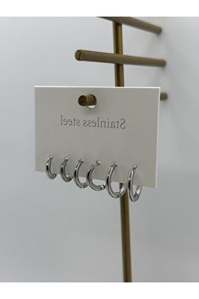 JADEİT GLOW 6'lı Çoklu 316l Çelik Halka Küpe