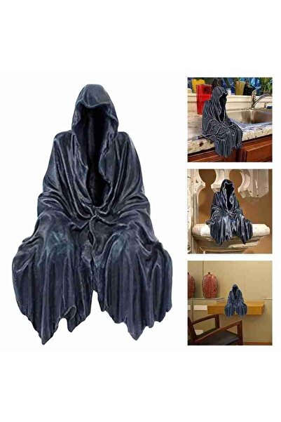 CajuArt Siyah Gotik Hayalet Heykeli Masa Raf Ucu Dekoratif Biblo