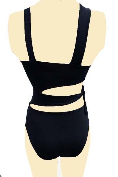 EZRA Costum de baie cu tăietură în V acoperită cu design personalizat